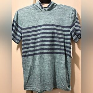 Boys Blue Striped Shirt w hood